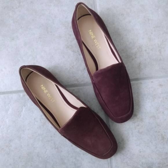 Nine West Burgundy Leather Flats Loafers - Picture 2 of 2